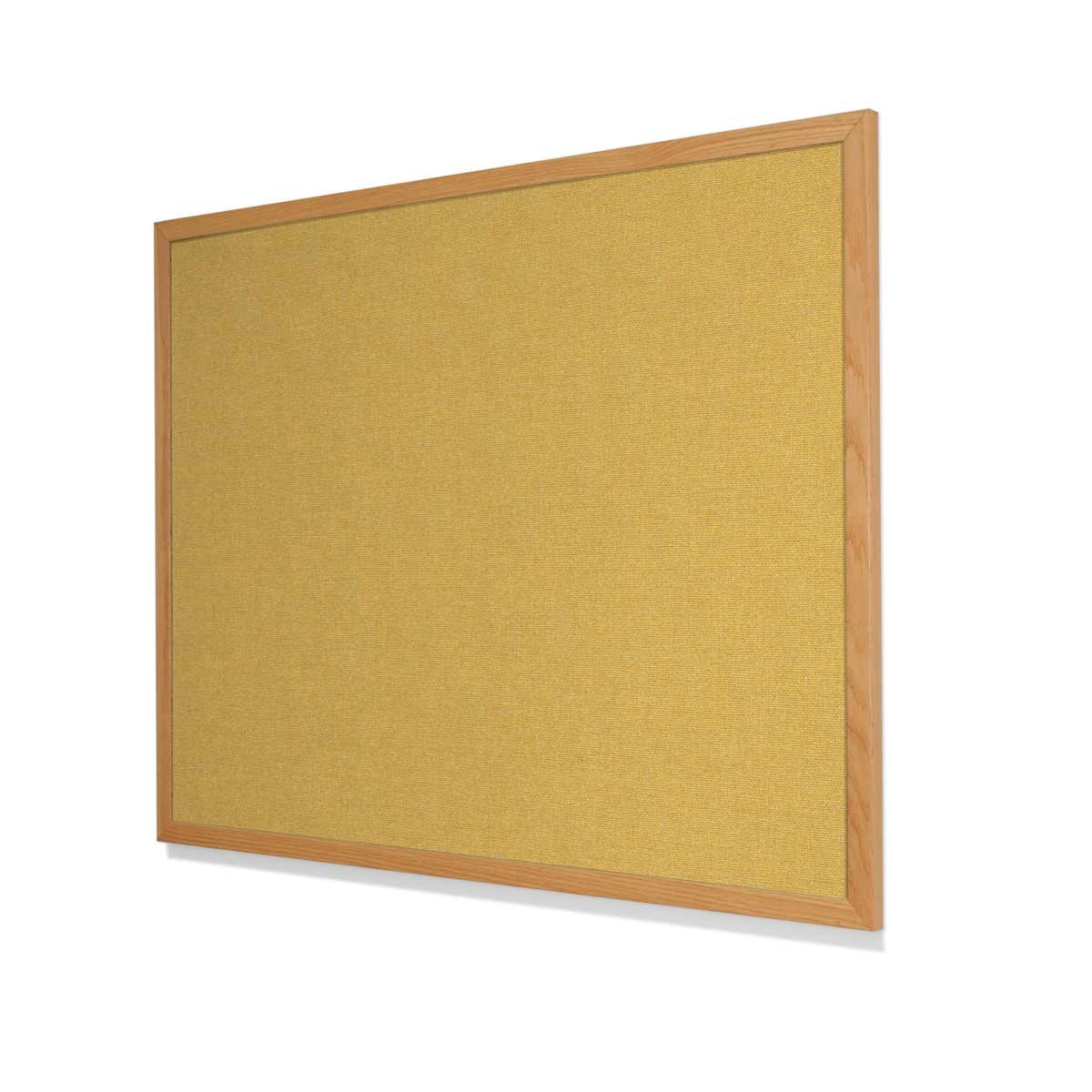 Guilford of Maine FR701 Yellow Cork Board with Narrow Red Oak Frame